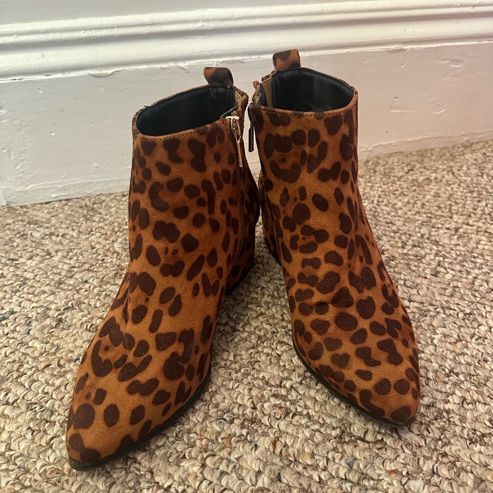 Leopard Print Ankle Boots